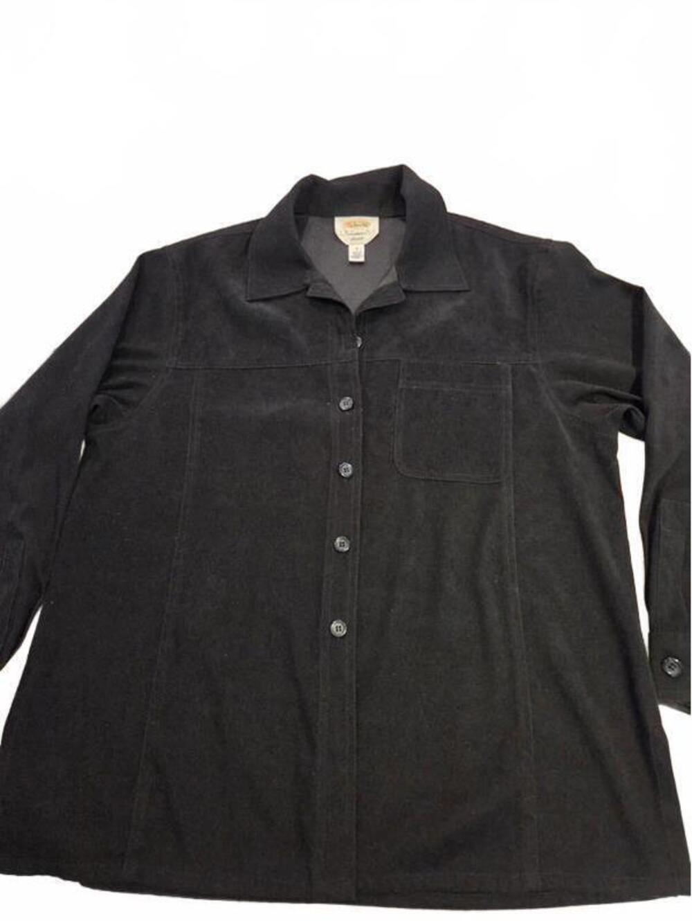 Talbots Petite Women's Small Black Stretch Shirt - Very Good Condition